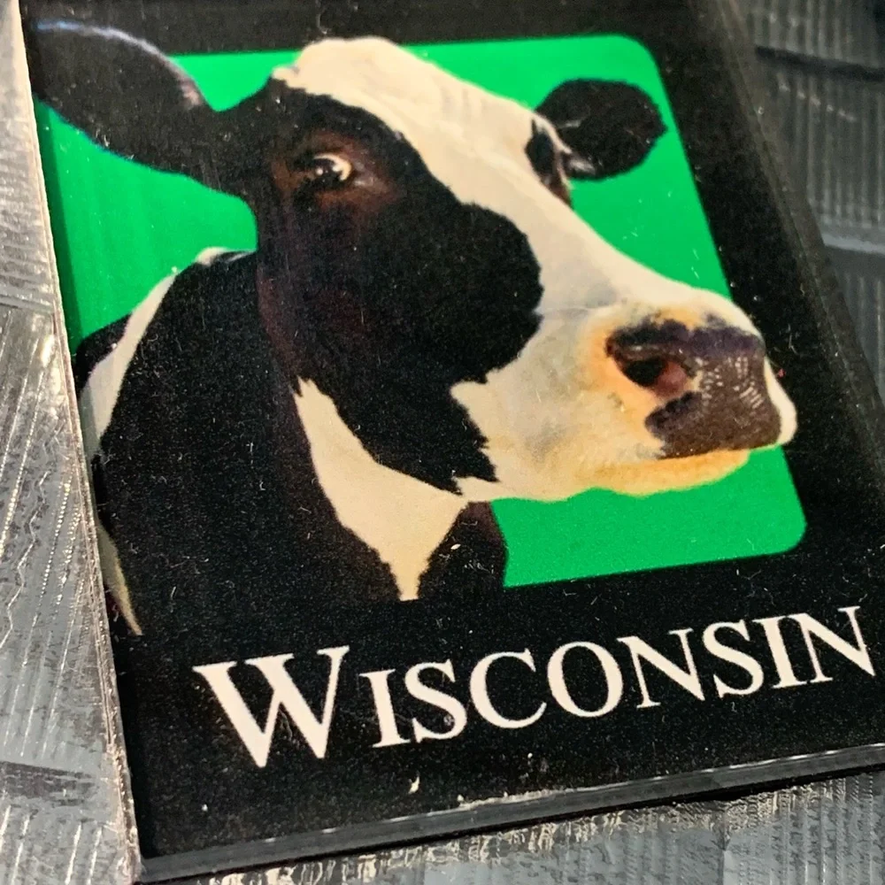 Wisconsin Dairy Cow Farm Souvenir Fridge Toolbox Magnet